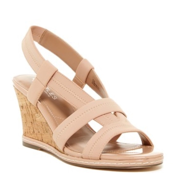 Cream Slingback Cork Platform Wedge Sandal - Picture 3 of 5